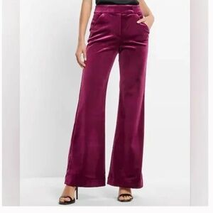 Magenta Pink Velvet "the Editor" Trousers Size 10S EUC
